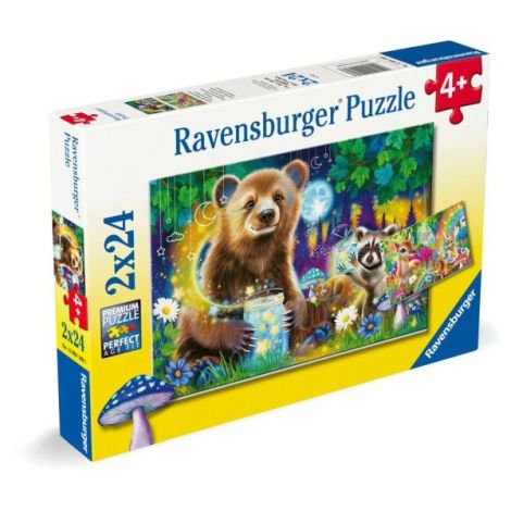 Puzzle 2x24 Piese Prietenii Pădurii Ravensburger - imagine 2