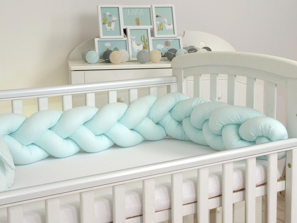 Bumper Patut Impletit Bumbac Mint Pj baby - imagine 2