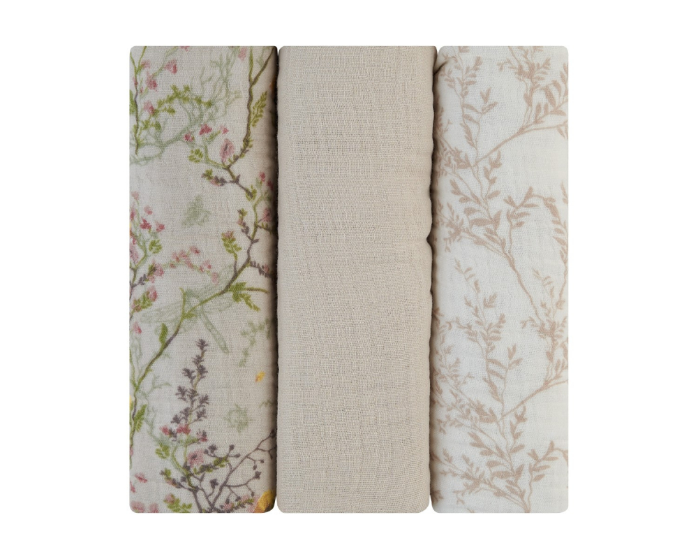 Set 3 Scutece Muselina KikkaBoo Secret Garden