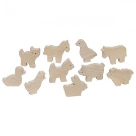 Set 10 Animale Ferma Goki – Jucării Lemn Educativ