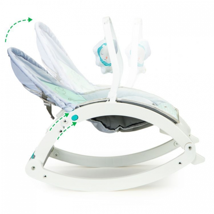 Fotoliu balansoar 3in1 Ecotoys cu vibrații - imagine 6