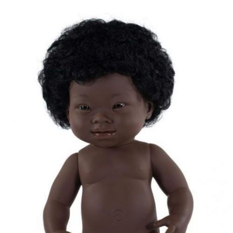 Papusa Miniland Africana cu Sindrom Down, 38 cm - imagine 2