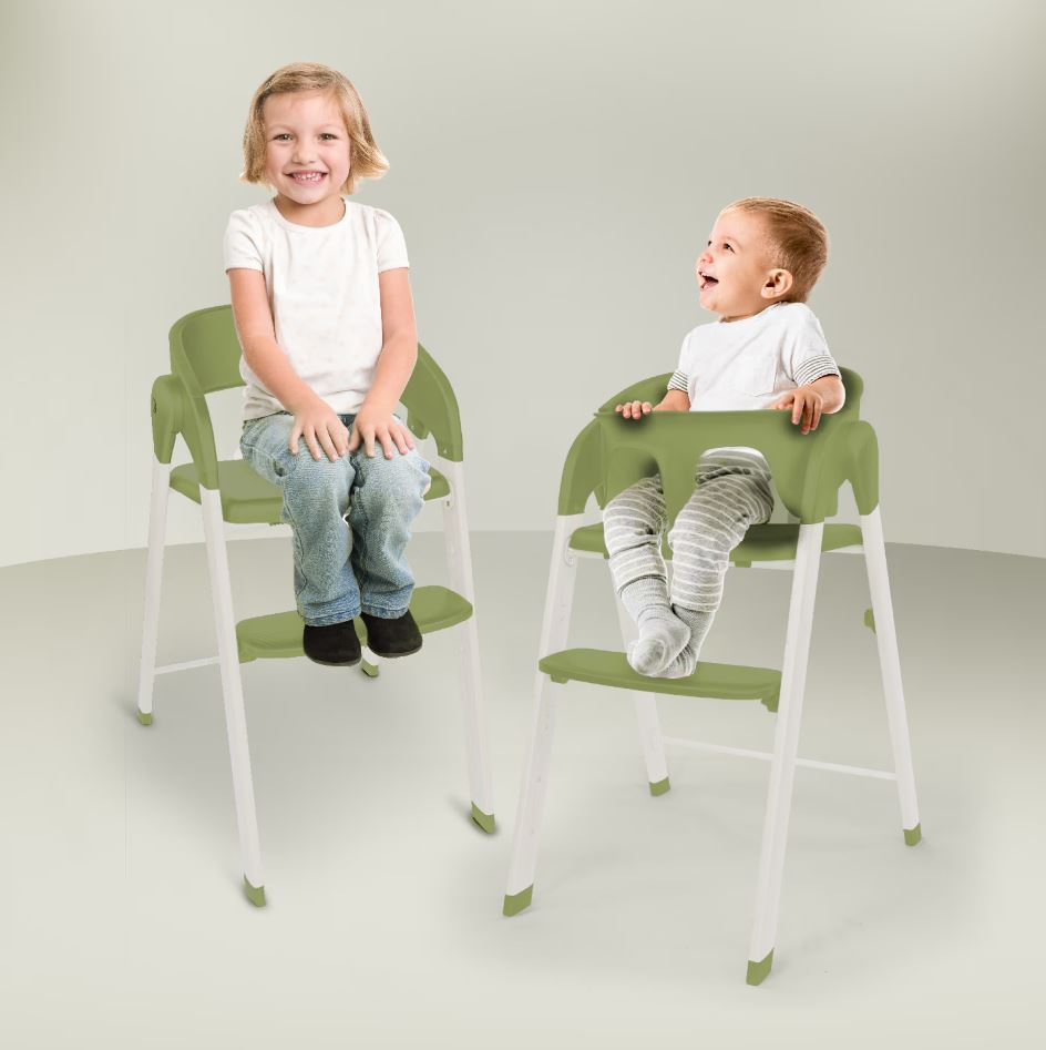 Scaun de masă 3 în 1 BabyGo Khaki Transformabil