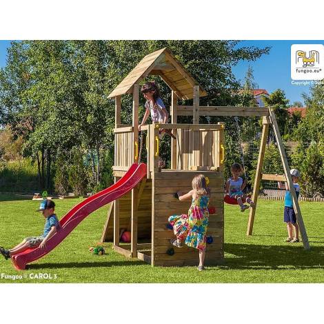 Complex de joacă Fungoo Carol 3, cu tobogan și leagan - imagine 6
