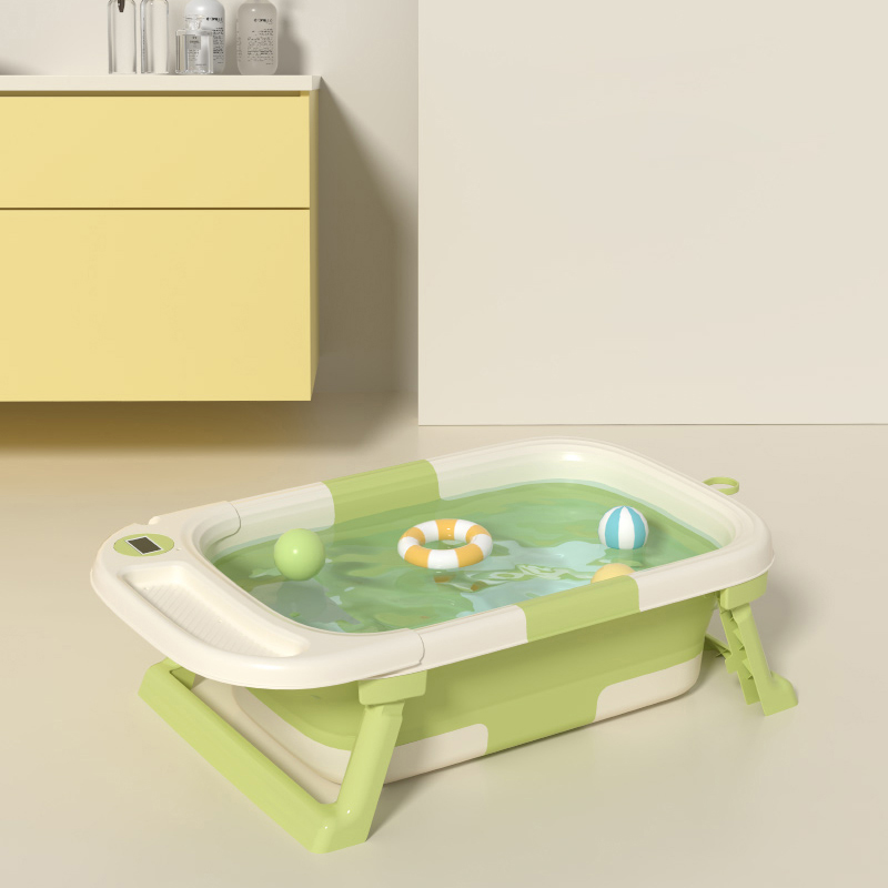 Cadita Little Mom Green Pliabila cu Termometru - imagine 6