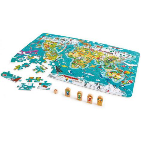 Puzzle 2-in-1 Turul Lumii Hape | 100 Piese
