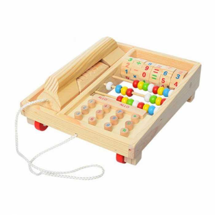 Telefon Lemn Krista cu Numărătoare Montessori