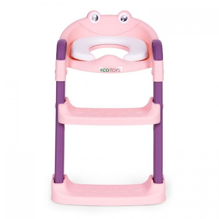 Reductor Toaletă Ecotoys PP8001 Roz cu Scară - imagine 2