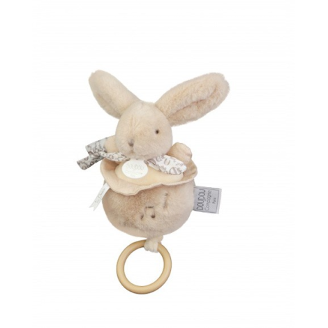 Iepuras Muzical Doudou Bej 20cm | Jucărie Moale - imagine 3