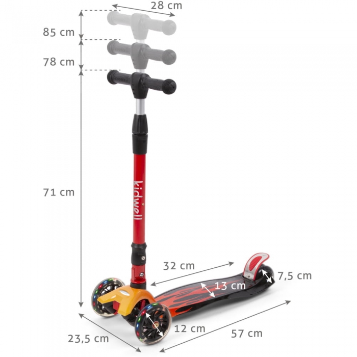 Trotineta Kidwell Vento Flame, Pliabilă, 50kg - imagine 8