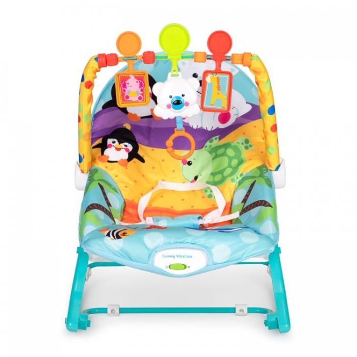 Balansoar 2 în 1 Ecotoys cu Vibrații și Multimedia, Turcoaz