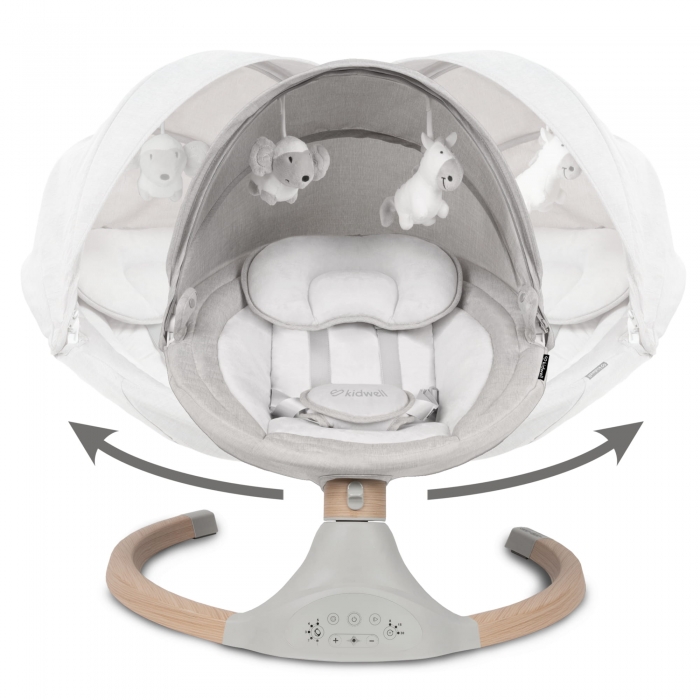 Leagan Electric Kidwell 2 în 1, Lemn, Light Melange - imagine 3