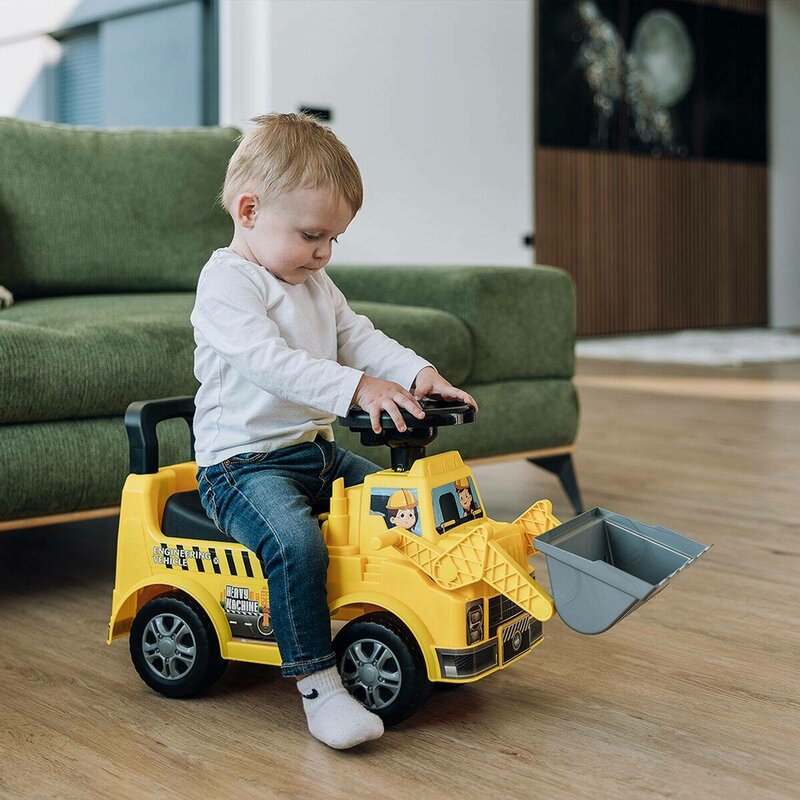 Vehicul ride-on Free2Move Buldozer Galben cu Sunete - imagine 6