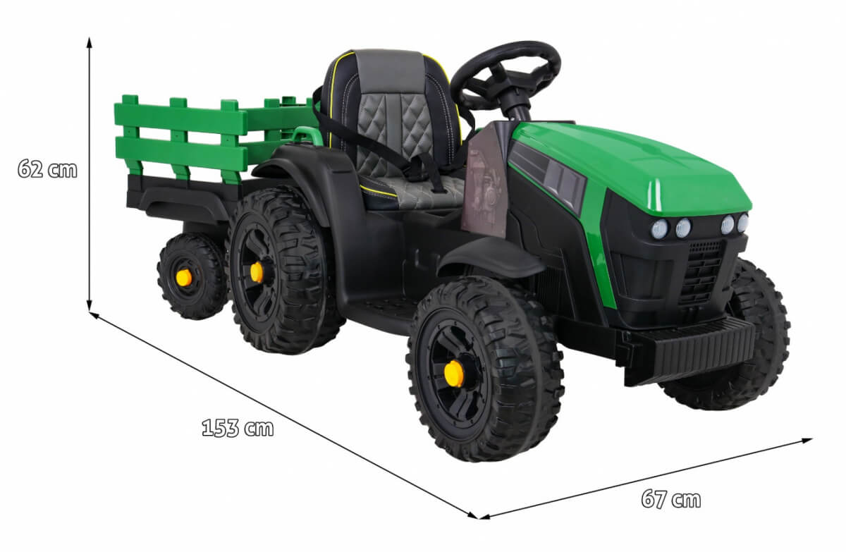 Tractor Electric Copii Verde cu Remorcă Autokids - imagine 2