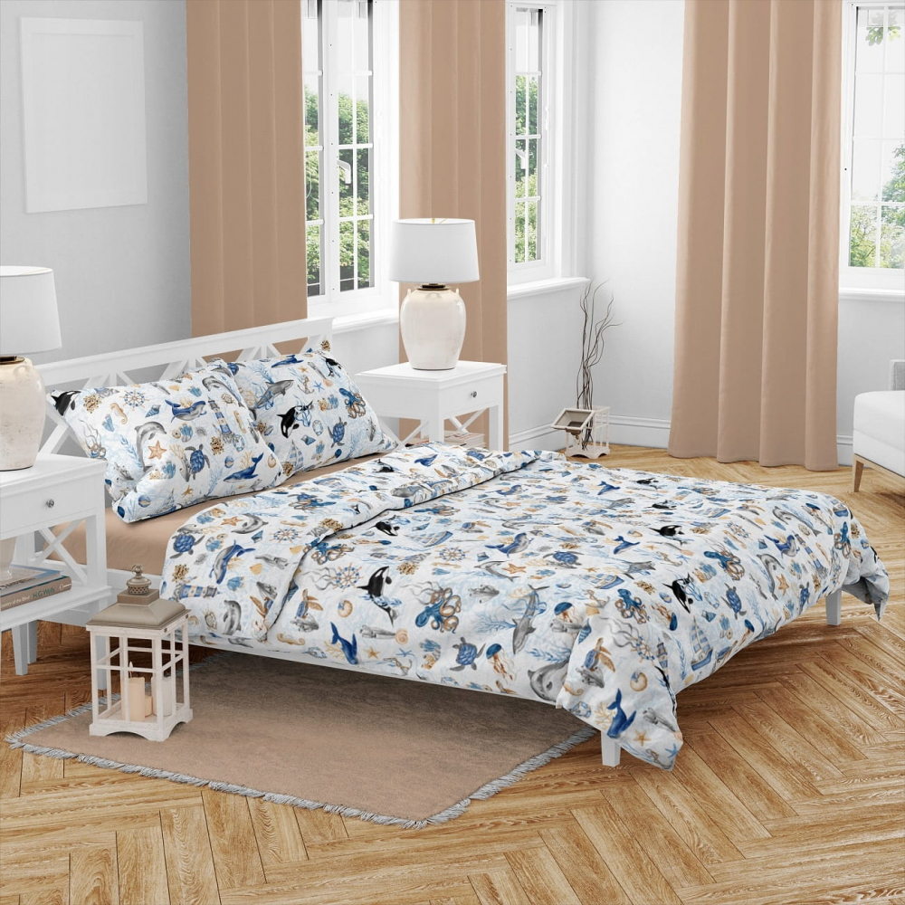Lenjerie pat Babymam Blue Ocean 2 piese - imagine 3
