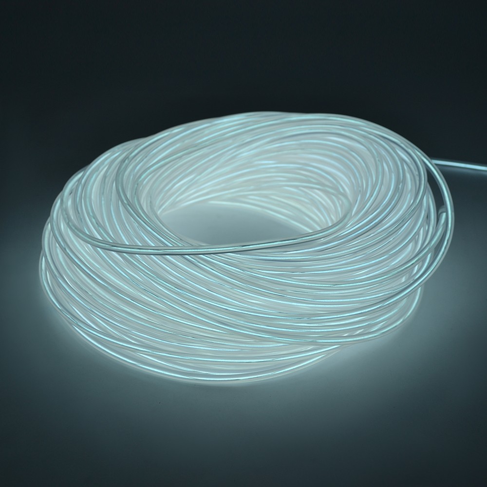 Procart Kit Luminos Roti Bicicleta 4m EL Wire Alb - imagine 6