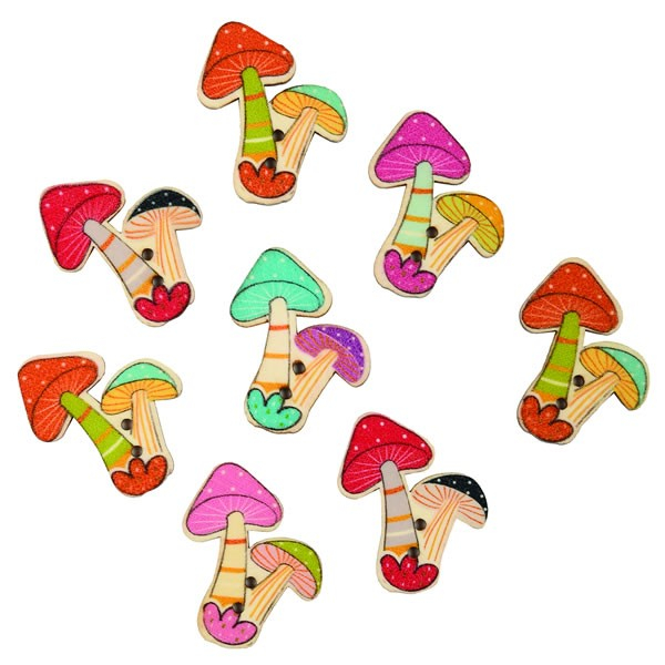 Set 10 Ciuperci Lemn 7cm Colorart | Crafts