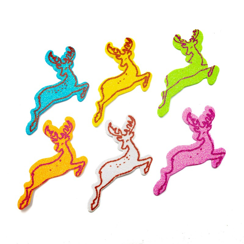 Set 6 Stickere Ren cu Sclipici Colorart