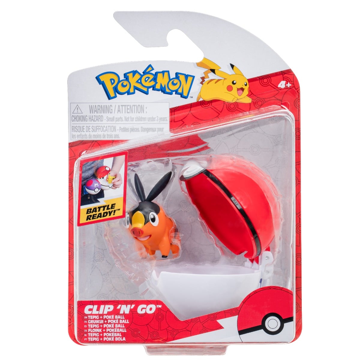Figurina Pokemon Tepig & Poke Ball Clip N Go