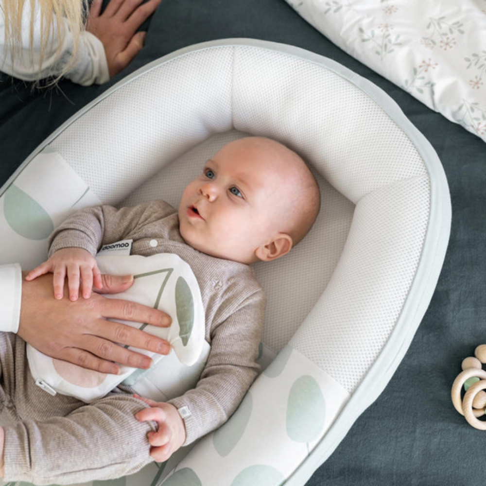 Doomoo Baby Nest Cocoon Bumbac Organic Aqua Green - imagine 4
