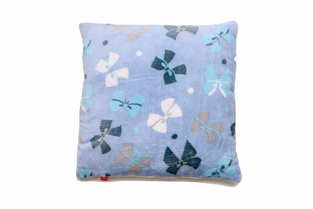 Perna Pufoasa Albastru cu Fundite Kids Decor 37x37 cm