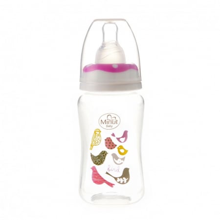 Biberon Minut Baby 125ml 0+ Roz Anti-colici - imagine 2