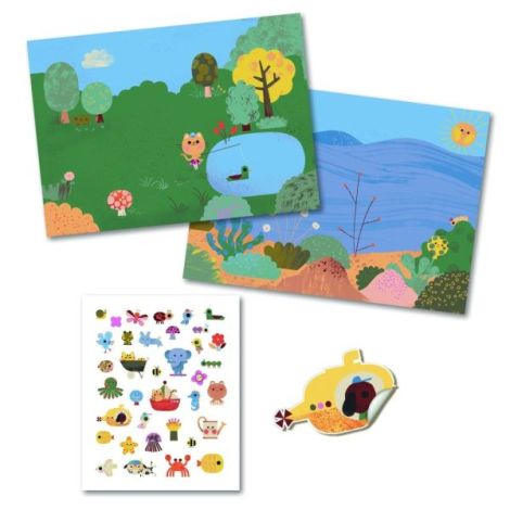 Abtibilduri Djeco Repozitionabile 3D La Mare și la Țară - imagine 2