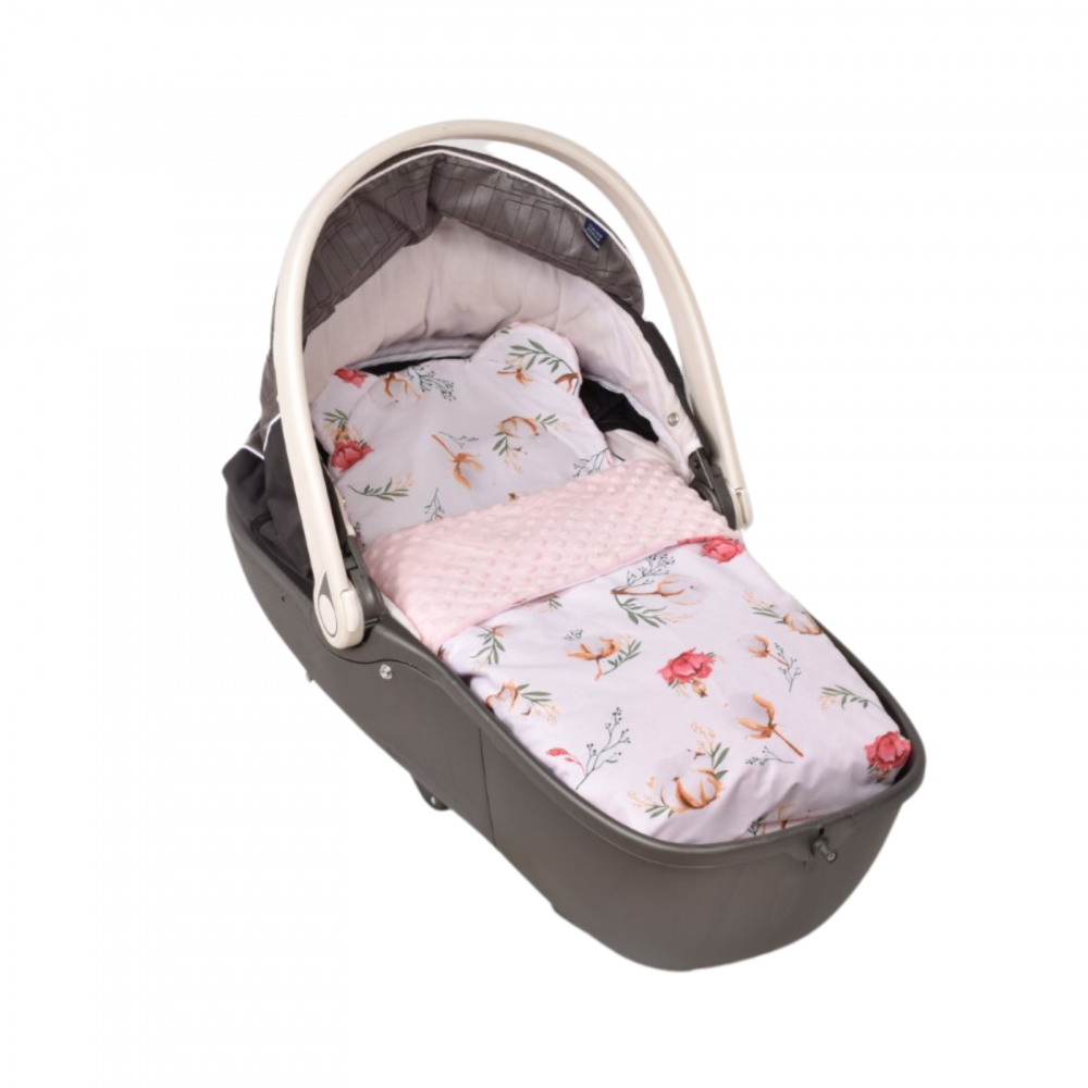 Lenjerie Confort Family flori roz pentru bebeluși