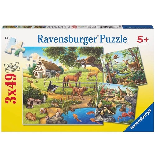 Puzzle Ravensburger Zoo & Animale, 3x49 piese