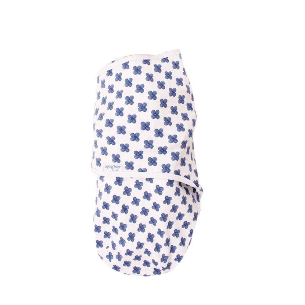 Paturica infasat Sevibebe Blue Flower Bumbac - imagine 3