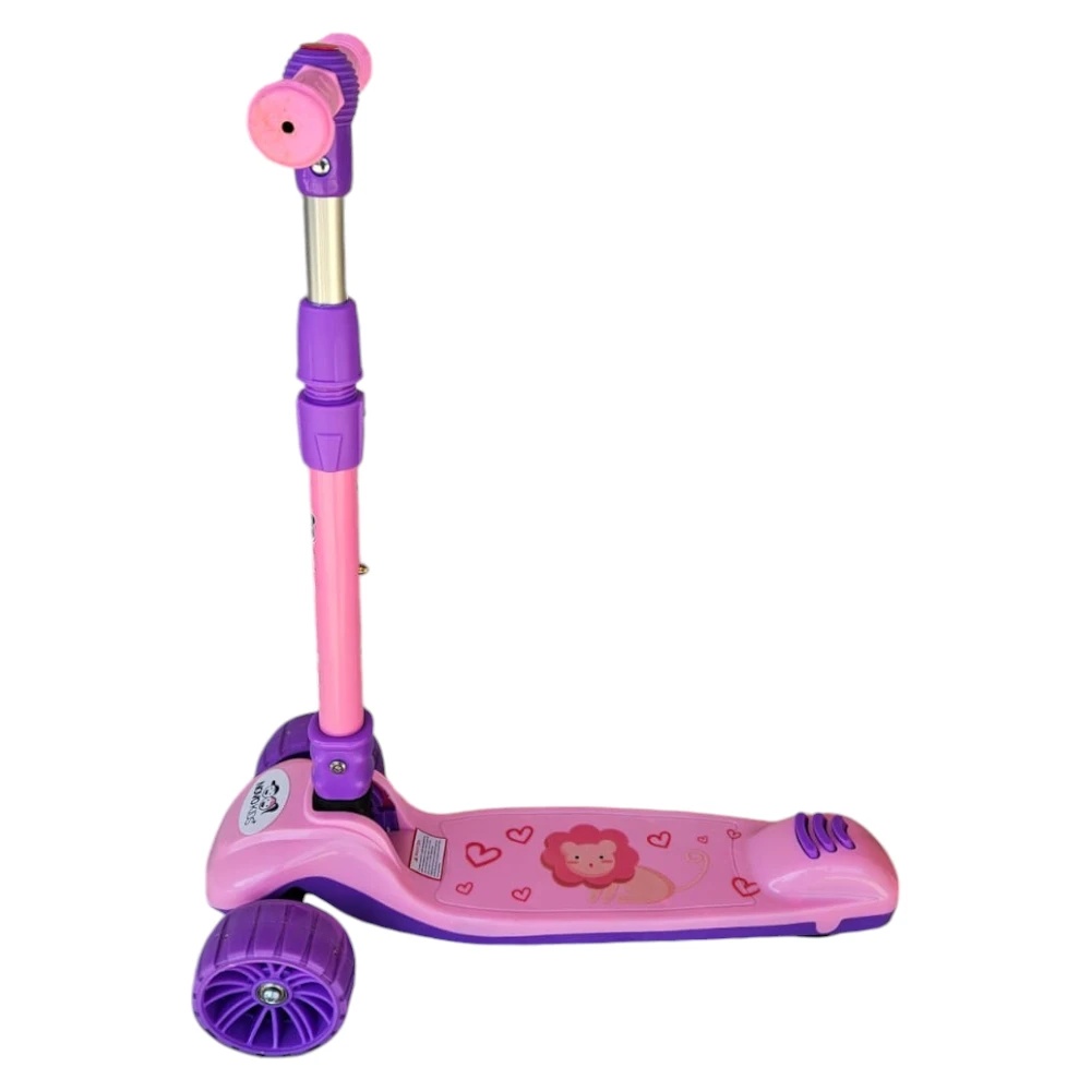 Novokids Mini Scooter Roz 3 Roti Luminoase Pliabila