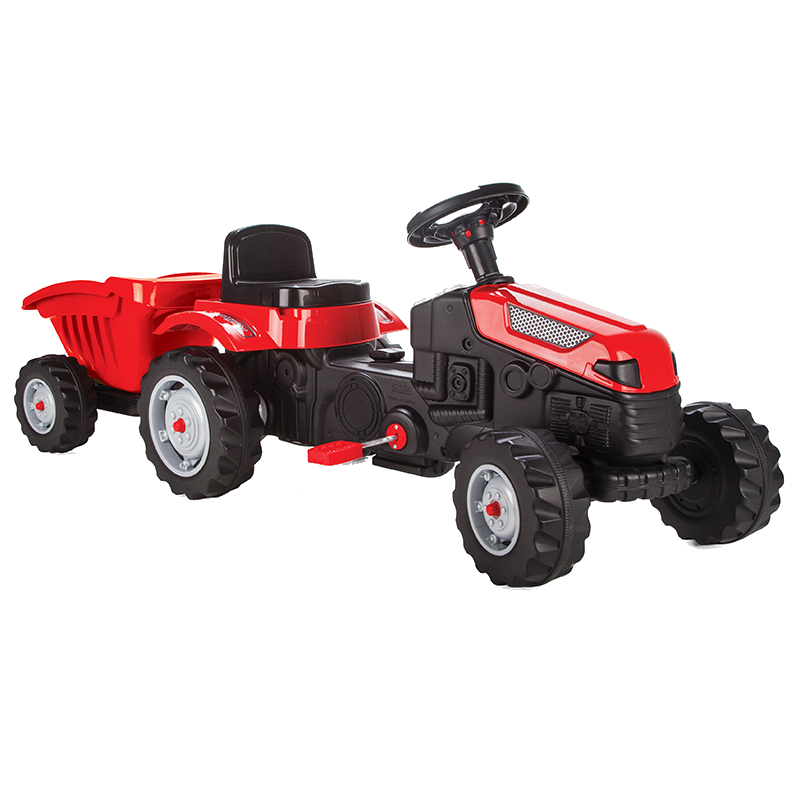 Tractor Pilsan cu Remorca Rosu, Pedale - imagine 6