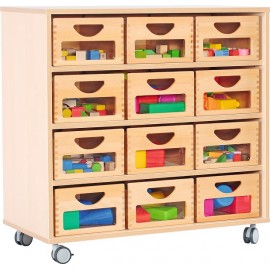 Dulap D cu 3 rafturi, pe roti Flexi - Moje Bambino - imagine 2