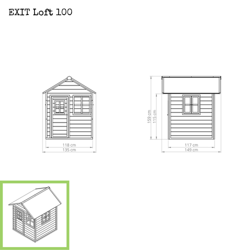 Casuta Loft 100 Exit Toys | Joacă Sigură în Grădină - imagine 2