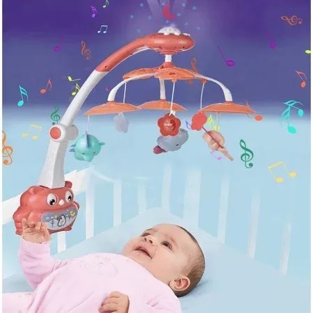 Carusel Muzical cu Proiector Pink Owl Malplay - imagine 2