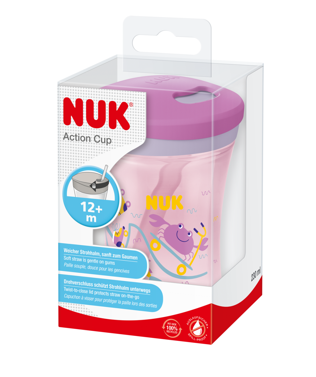 Cana Nuk Evolution Action cu pai 230ml Fete 12m+