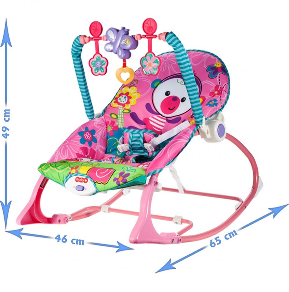 Balansoar Pliabil Malplay cu Vibrații Pink Monkey - imagine 4