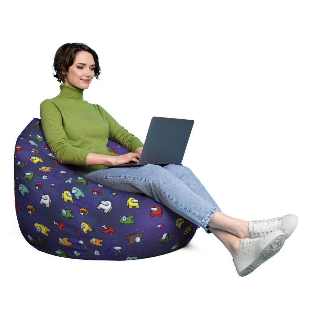 Husa Puf Bean Bag Para XL, Among Us, Albastru - Updeco - imagine 4