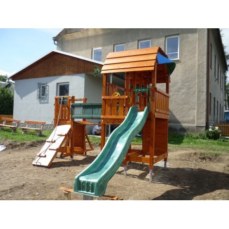 Complex Joacă Barn Jungle Gym cu Tobogan - imagine 3