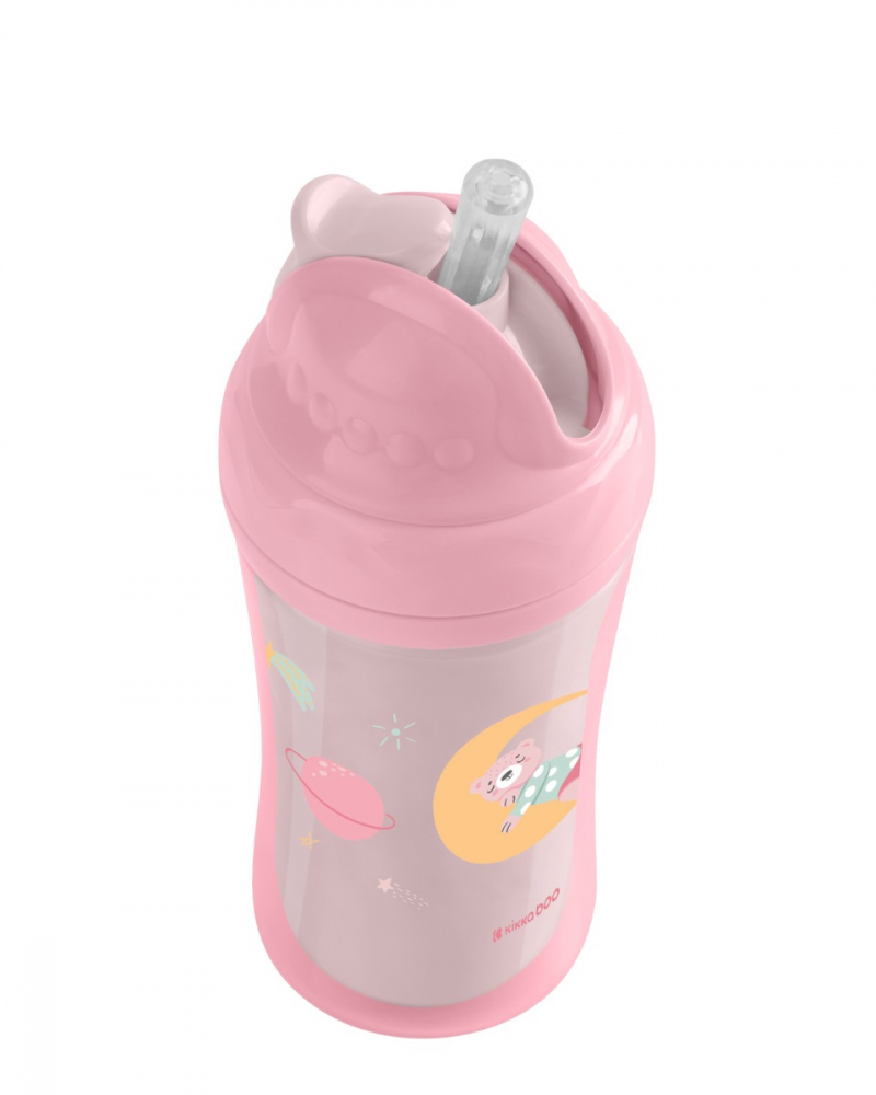 Kikkaboo Cana cu Pai Silicon 220ml Pink - imagine 2