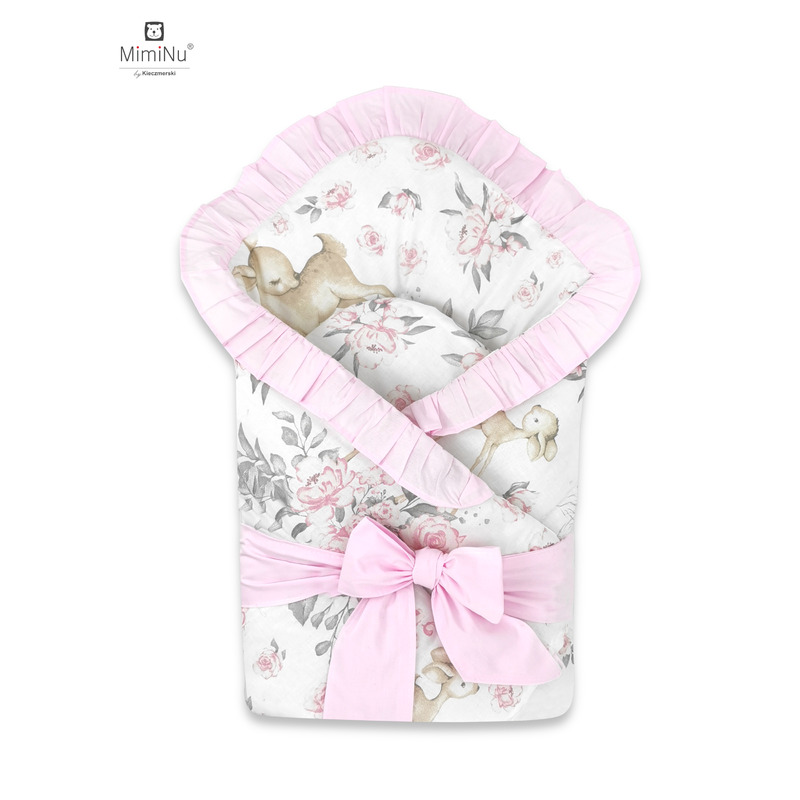 Paturica Miminu Sweet Deer Pink, 75x75 cm - imagine 2