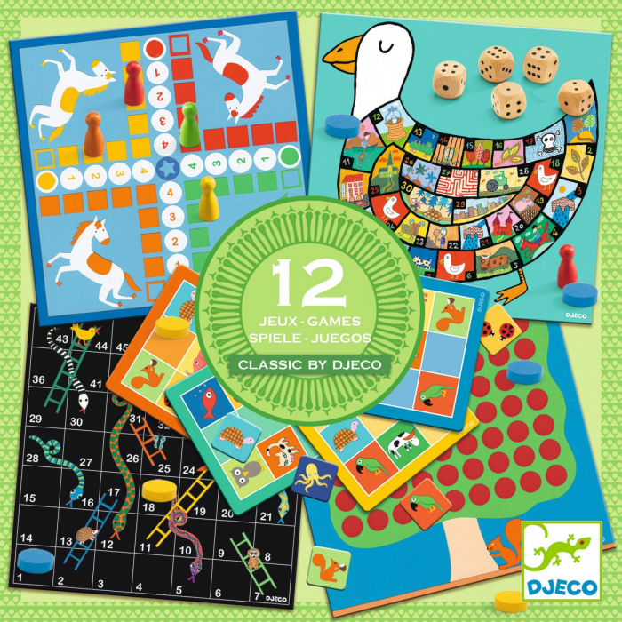Colectie 12 Jocuri Clasice Djeco +4 Ani