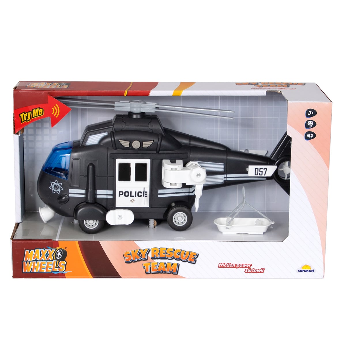 Elicopter Politie Maxx Wheels 1:16 cu Lumini