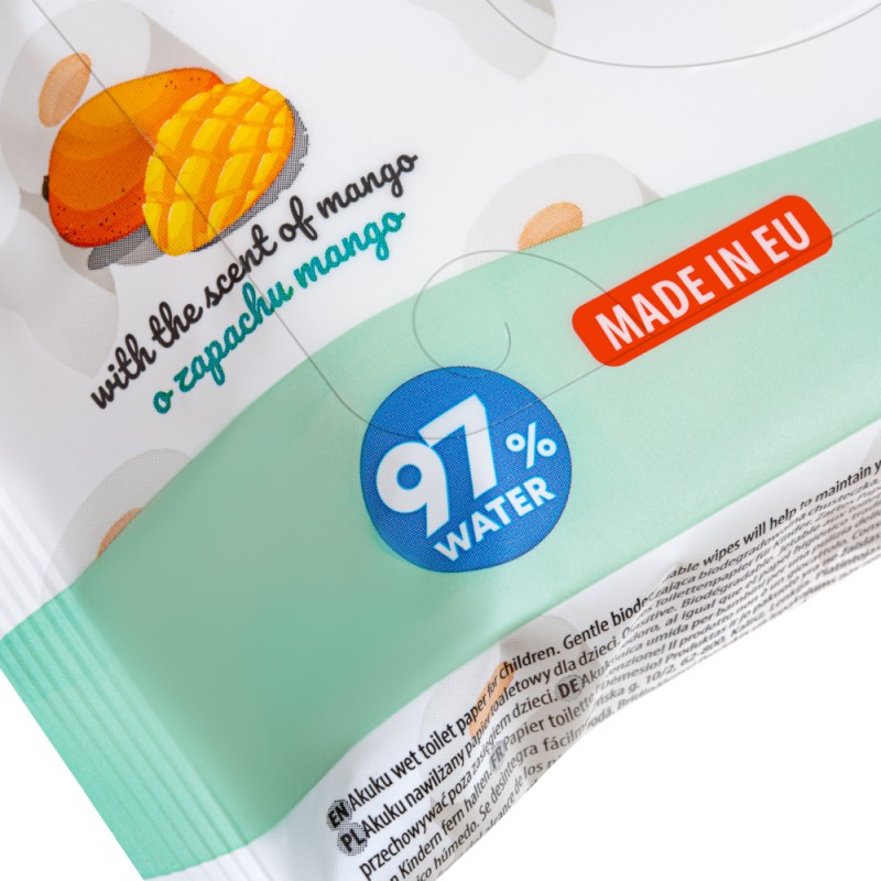 Hartie Igienică Umedă Akuku Mango, 50 Bucăți - imagine 4