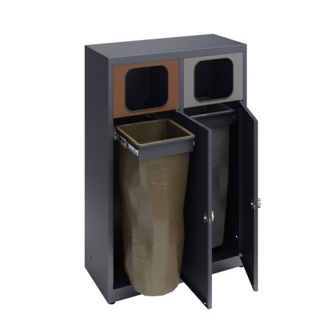Cos Reciclare Metal Moje Bambino, 2 Compartimente - imagine 2