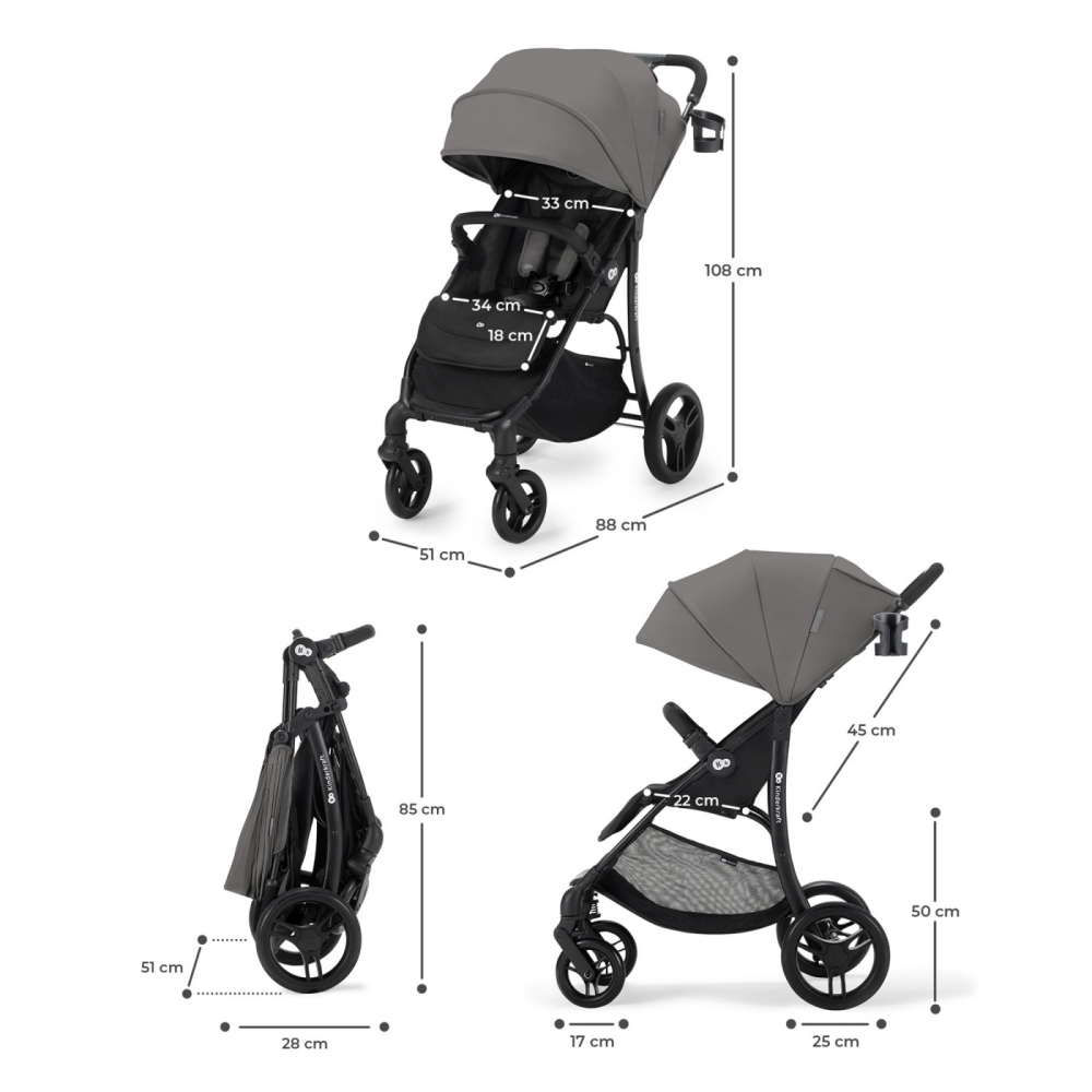 Carucior Sport Kinderkraft Askoy Grey - Ușor & Practic - imagine 7