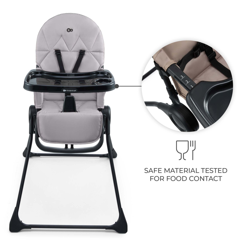 Scaun Masa Kinderkraft Binci Grey - Reglabil - imagine 3