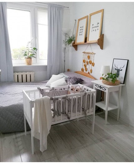 Patut Co-Sleeping Woodies, Alb, cu Saltea Inclusa - imagine 3