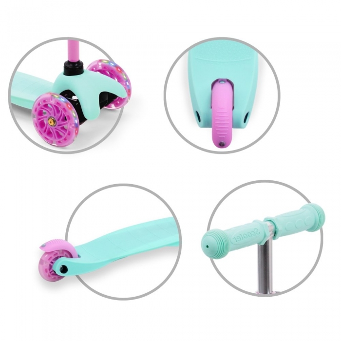 Trotineta Kidwell Uno Mint LED, 1.8 kg, Ghidon Reglabil - imagine 7