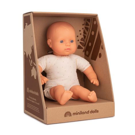 Păpușă Miniland 32 cm, Bebeluș Caucazian, Corp Moale - imagine 2